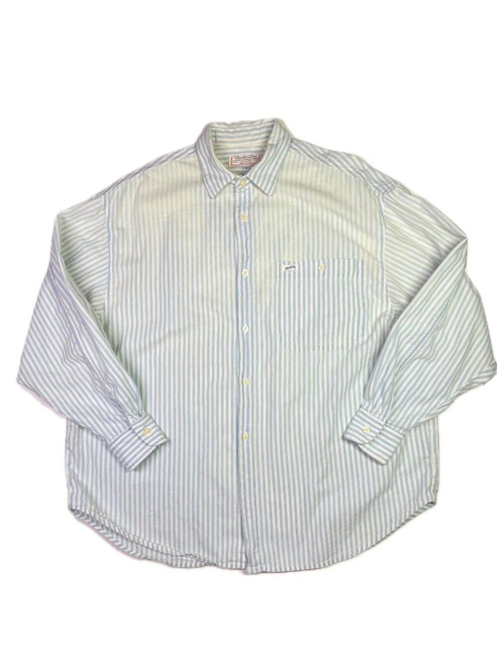 Vintage Guess Jeans Size 3 (L) Blue Striped Button-Up Shirt Men's?